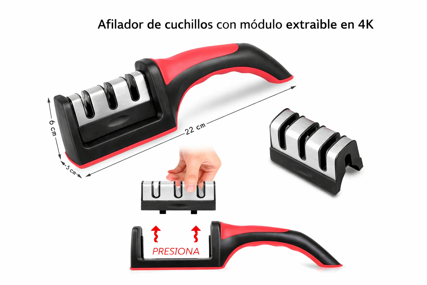 Afilador de Cuchillos Multifunción – 3 Ranuras